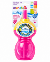 Munchkin Flip Straw Cup – 9oz (266ml) | Spill-Proof Sippy Cup for Toddlers