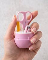 4-Piece Baby Nail Care Grooming Kit | Baby Nail Clipper, Safety Scissors, Tweezers & Nail File with Travel Case – Pastel Purple