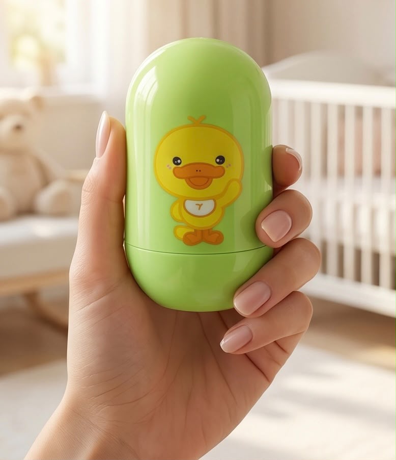 Premium 4-Piece Baby Nail Care Grooming Kit | Baby Nail Clipper, Safety Scissors, Tweezers & Nail File with Cute Green Travel Case