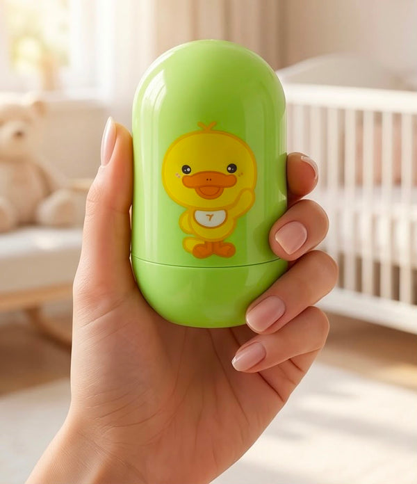 Premium 4-Piece Baby Nail Care Grooming Kit | Baby Nail Clipper, Safety Scissors, Tweezers & Nail File with Cute Green Travel Case