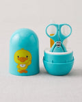Ocean Blue 4-Piece Baby Nail Care Grooming Kit | Baby Nail Clipper, Safety Scissors, Tweezers & Nail File with Portable Travel Case