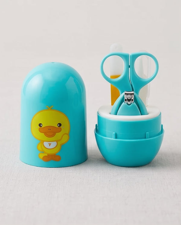 Ocean Blue 4-Piece Baby Nail Care Grooming Kit | Baby Nail Clipper, Safety Scissors, Tweezers & Nail File with Portable Travel Case