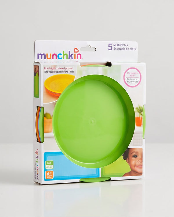 5-Piece Colorful Baby Feeding Plates Set – BPA-Free Reusable Toddler Dinner Plates