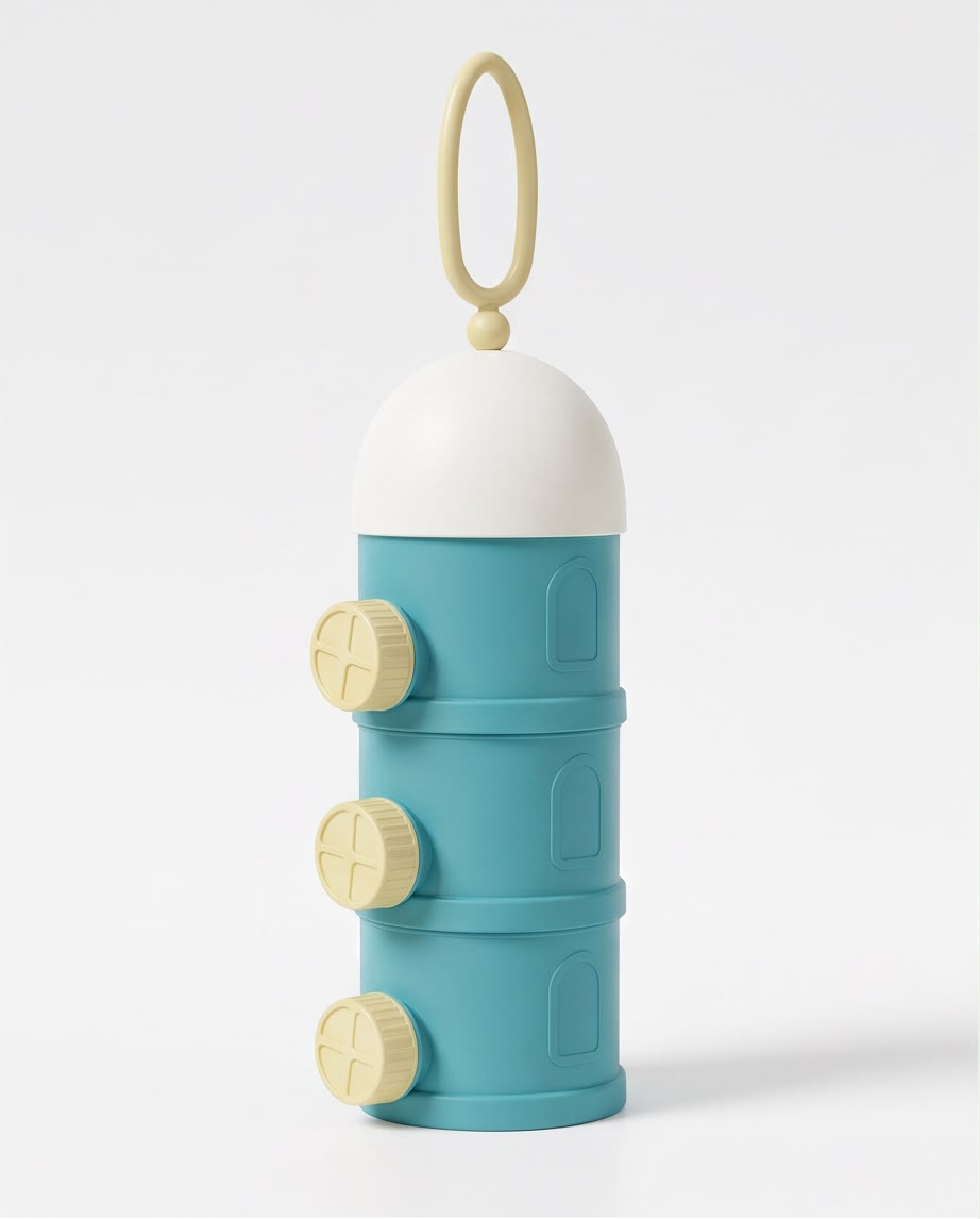 3-Layer Baby Formula & Snack Storage Container – Multi-Purpose Food Dispenser with Easy-Grip Carry Handle