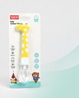 Hercules Bear Baby Silicone Feeding Spoon – Soft BPA-Free Infant Training Spoon (Yellow)