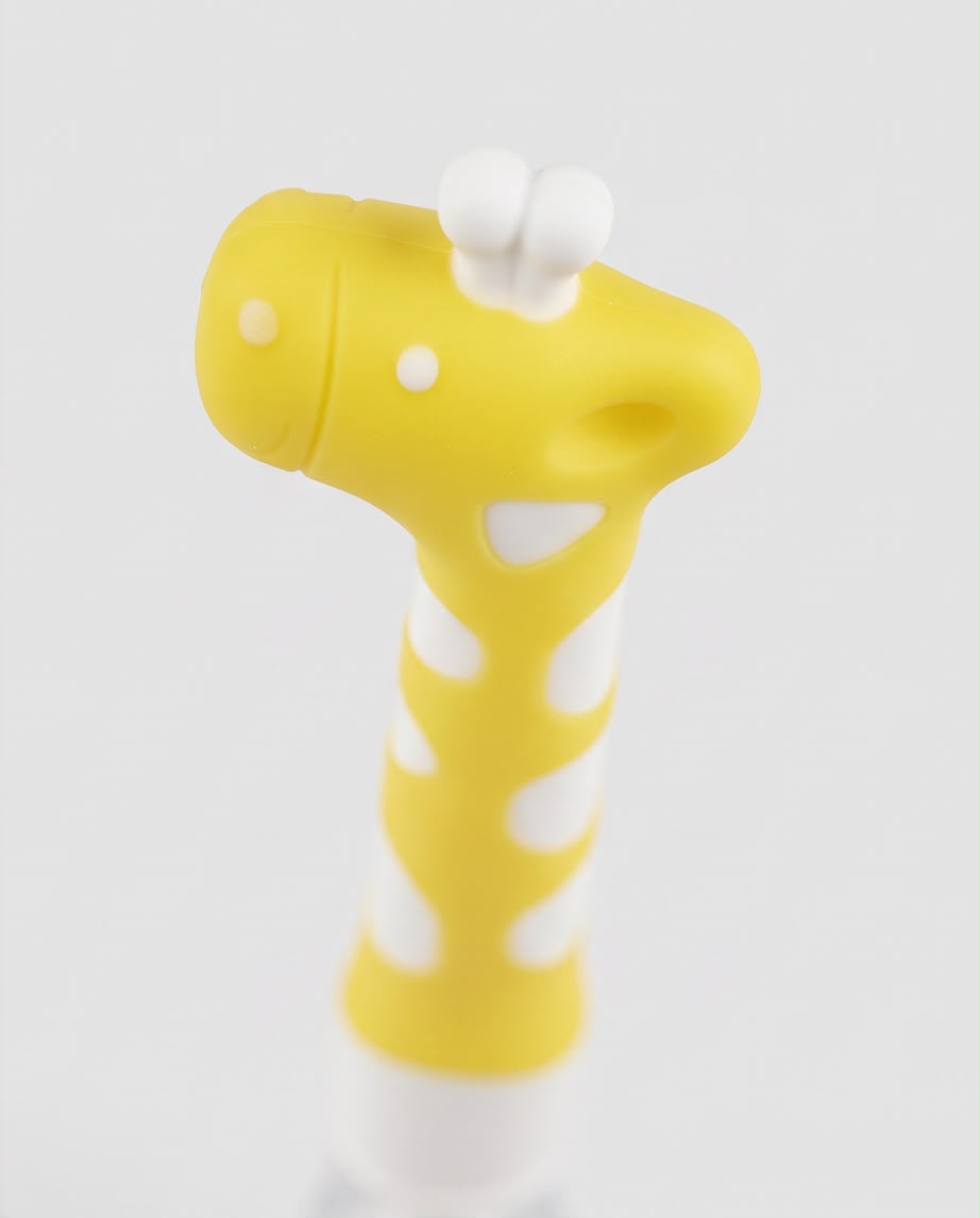 Hercules Bear Baby Silicone Feeding Spoon – Soft BPA-Free Infant Training Spoon (Yellow)