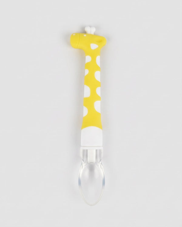 Hercules Bear Baby Silicone Feeding Spoon – Soft BPA-Free Infant Training Spoon (Yellow)