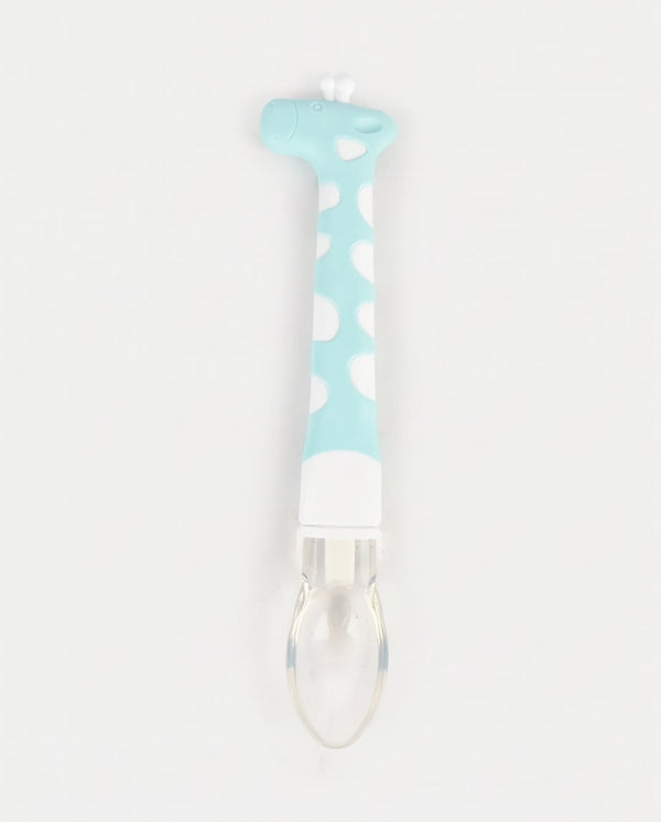Hercules Bear Baby Silicone Feeding Spoon – Soft BPA-Free Infant Training Spoon (blue)