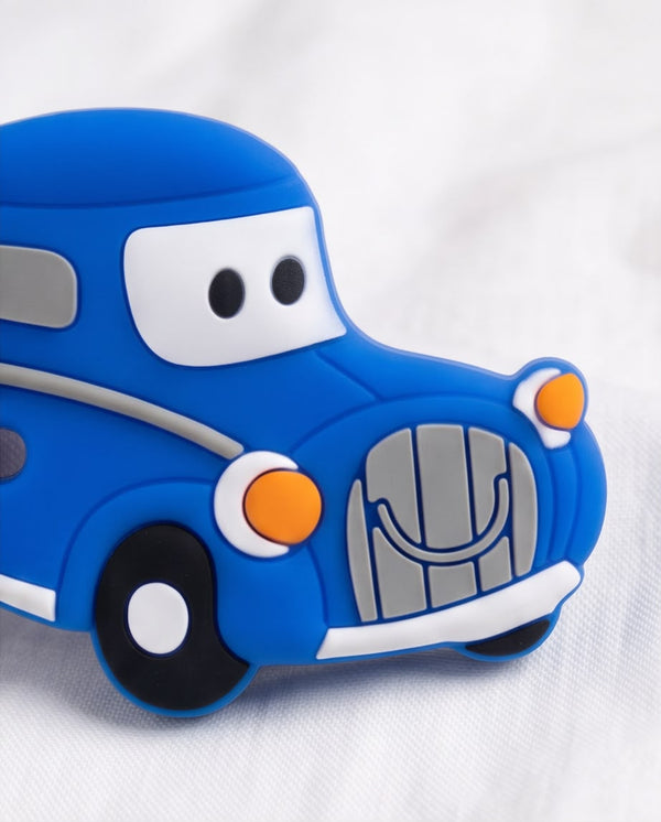 Baby Car Silicone Teether – BPA-Free Soft Chew Toy for Infants & Toddlers | Easy Grip Sensory Teething Toy (Blue)