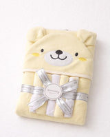 Sunnozy Baby Hooded Towel & Washcloth Gift Set – Ultra Soft Cotton Bath Towel for Newborns & Infants (Yellow Bear Design)