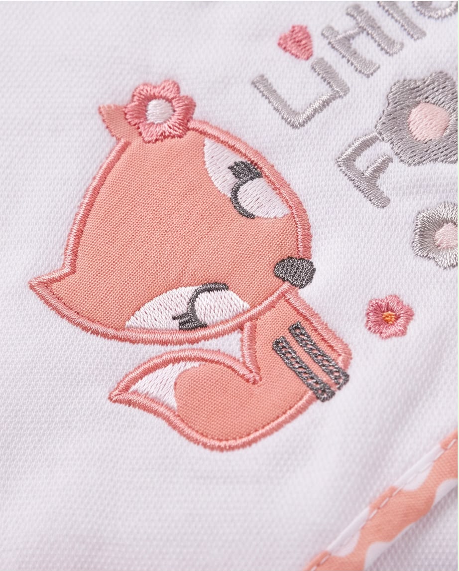 5-Piece Baby Hooded Bath Towel & Washcloth Gift Set – Pink Fox Design | Ultra Soft Cotton for Newborns