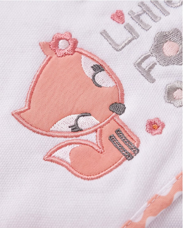 5-Piece Baby Hooded Bath Towel & Washcloth Gift Set – Pink Fox Design | Ultra Soft Cotton for Newborns