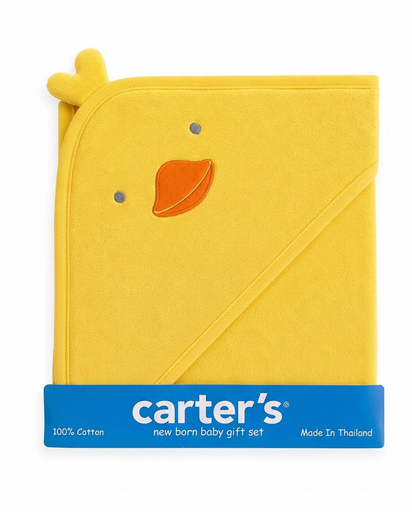 Carter’s 100% Cotton Hooded Baby Bath Towel| Soft & Absorbent Newborn Towel | Made in Thailand