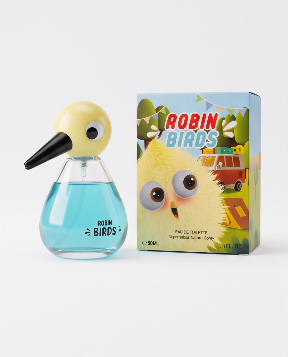 Robin Birds Children’s Light Fragrance Spray 50ml – Cute Bird-Shaped Perfume Bottle