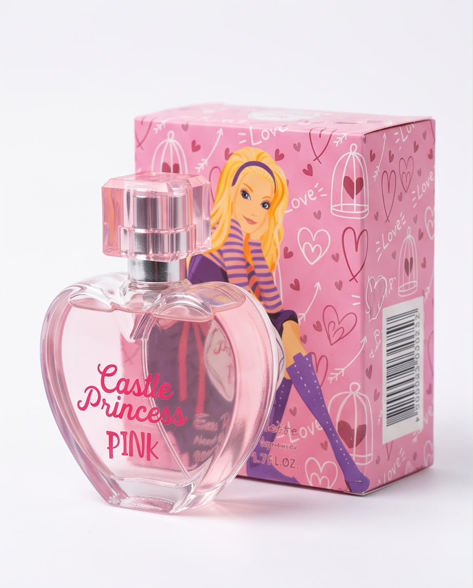 Castle Princess Pink Children’s Light Fragrance Spray 35ml – Heart-Shaped Perfume Bottle
