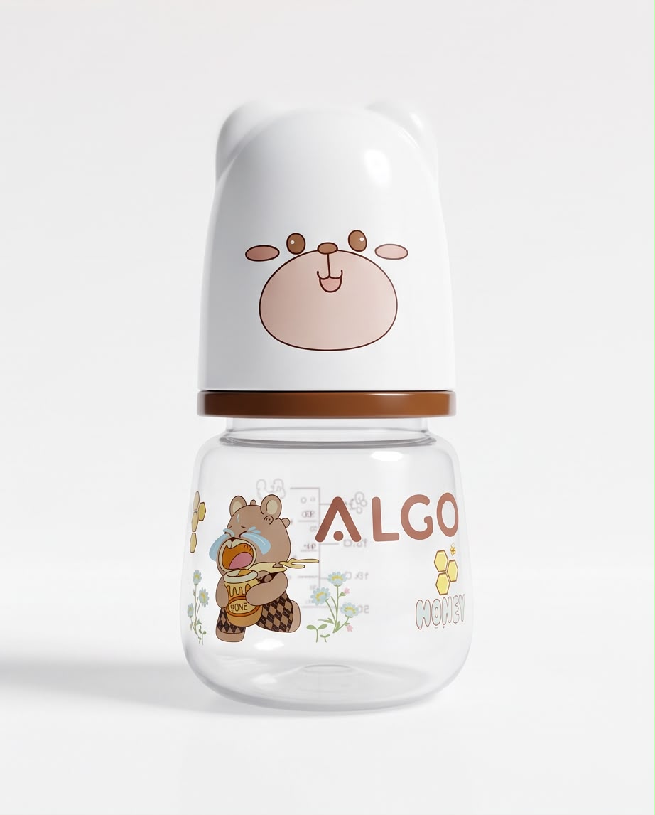 ALGO Honey Bear Baby Feeding Bottle – 60ml / 2oz