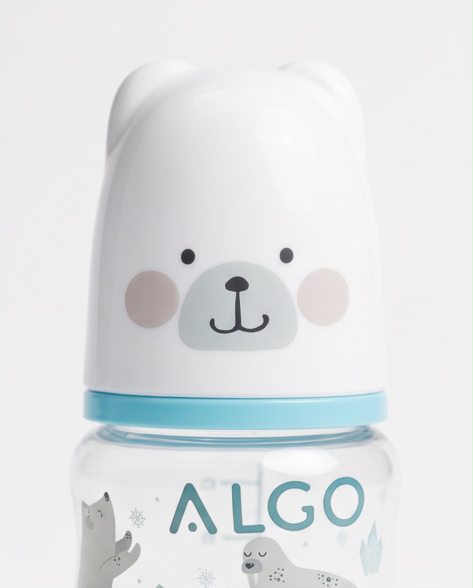 ALGO 60ml/2oz BPA-Free Baby Feeding Bottle with Bear Design