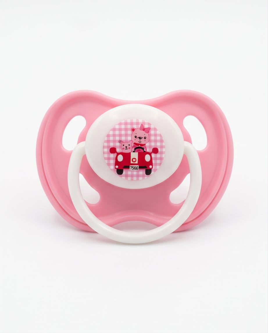 Pink Cartoon Baby Soothing Pacifier – 1 Piece