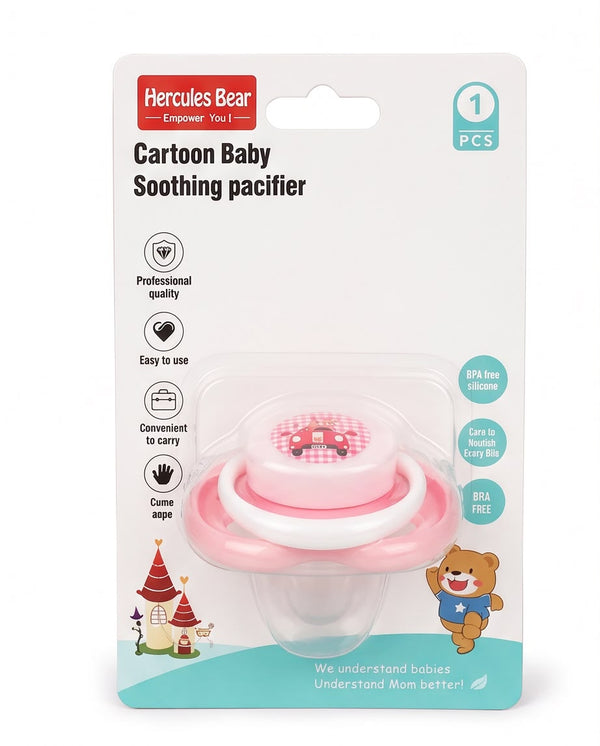 Pink Cartoon Baby Soothing Pacifier – 1 Piece
