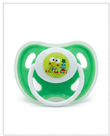 Green & White Cartoon Baby Pacifier – Soft Soothing Teat
