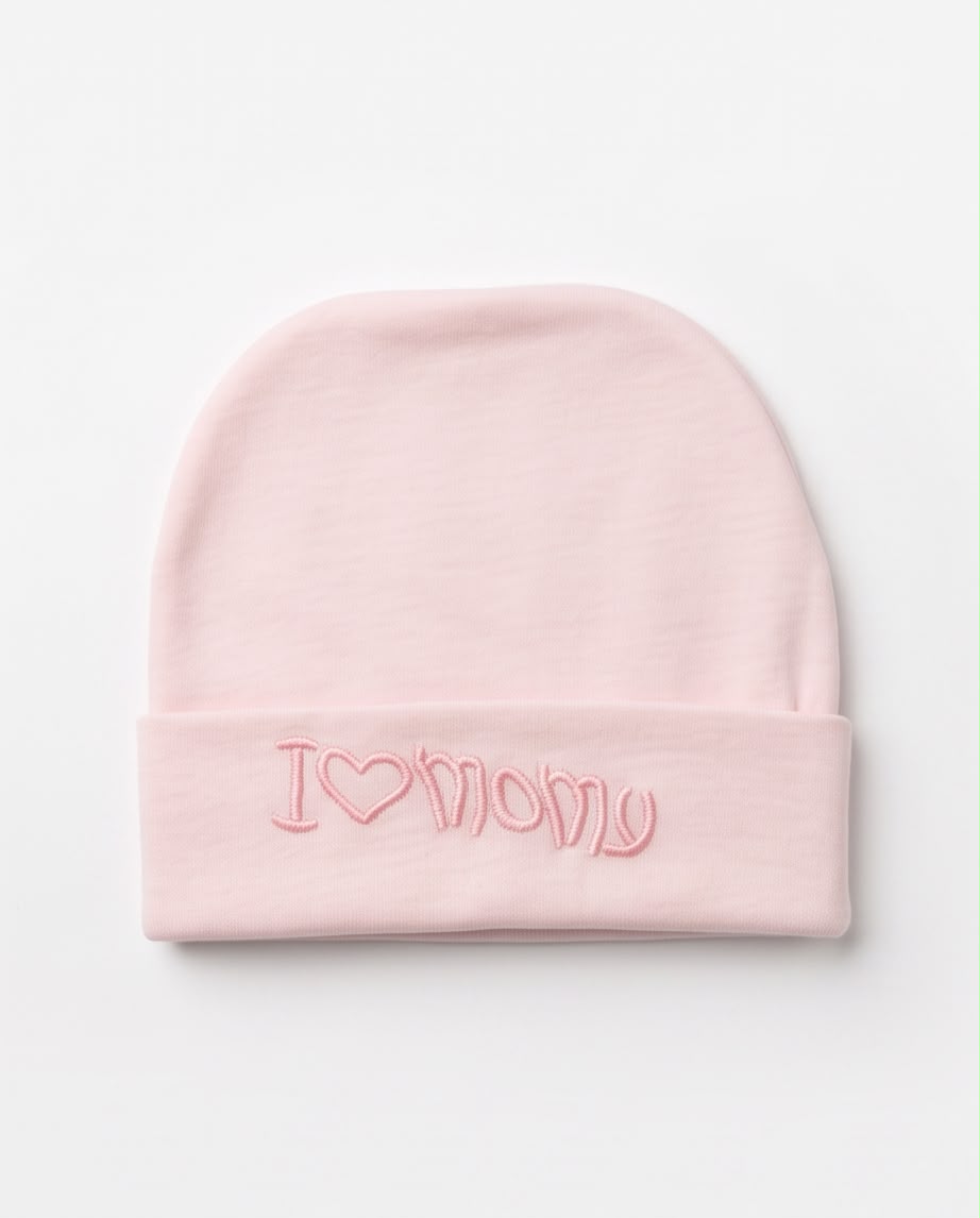 I Love Mommy Baby Cap – Soft Newborn cap