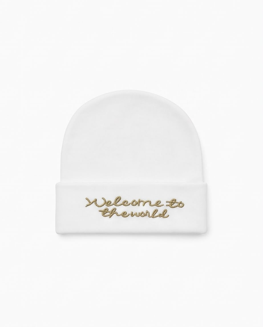Welcome to the World Baby Beanie – Soft Newborn Cap