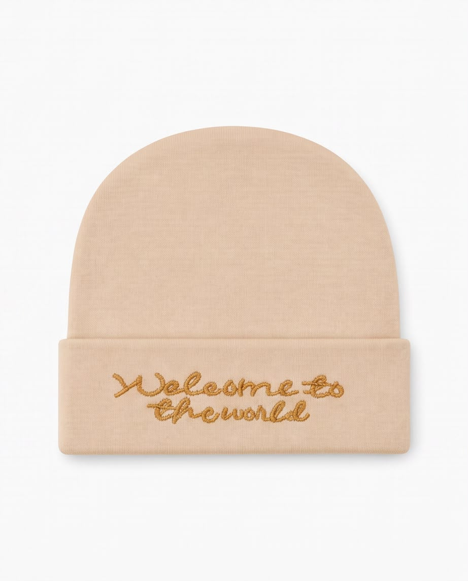Welcome to the World Baby Beanie – Soft Newborn Cap