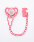 Pink Baby Pacifier & Dummy Chain Set – 2 Piece