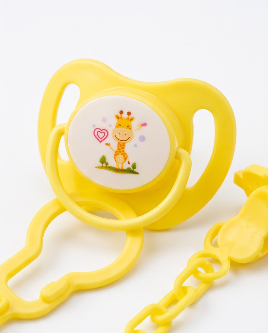 Yellow Baby Pacifier & Dummy Chain Set – 2 Piece