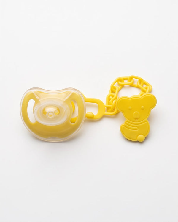 Yellow Baby Pacifier & Dummy Chain Set – 2 Piece