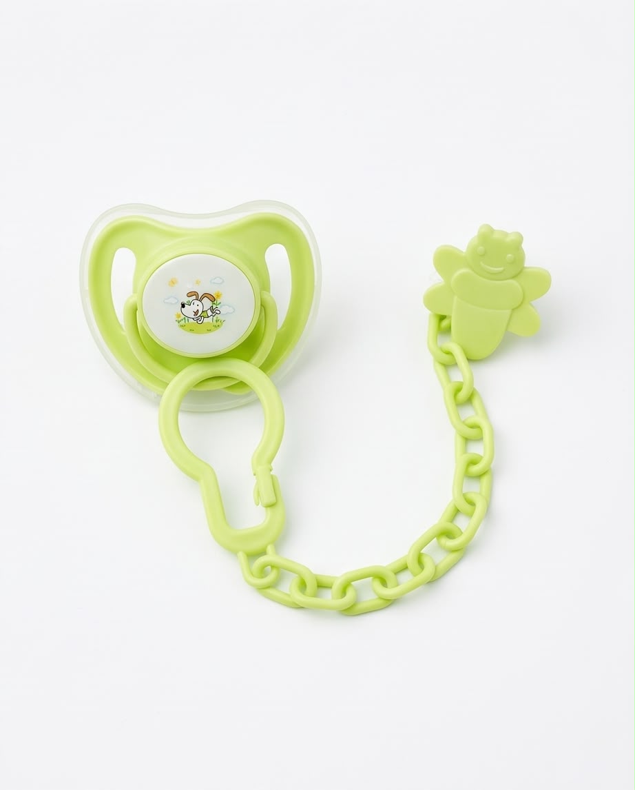 Lime Green Baby Pacifier & Dummy Chain Set – 2 Piece