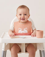 Cute Silicone Baby Feeding Bib with Food Catcher Pocket