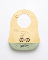 Cute Silicone Baby Feeding Bib with Food Catcher Pocket