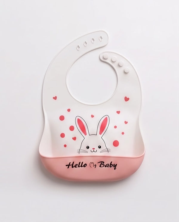 Cute Silicone Baby Feeding Bib with Food Catcher Pocket