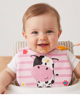 Portable Reusable Baby Bibs – Waterproof Plastic Front, Easy Clean