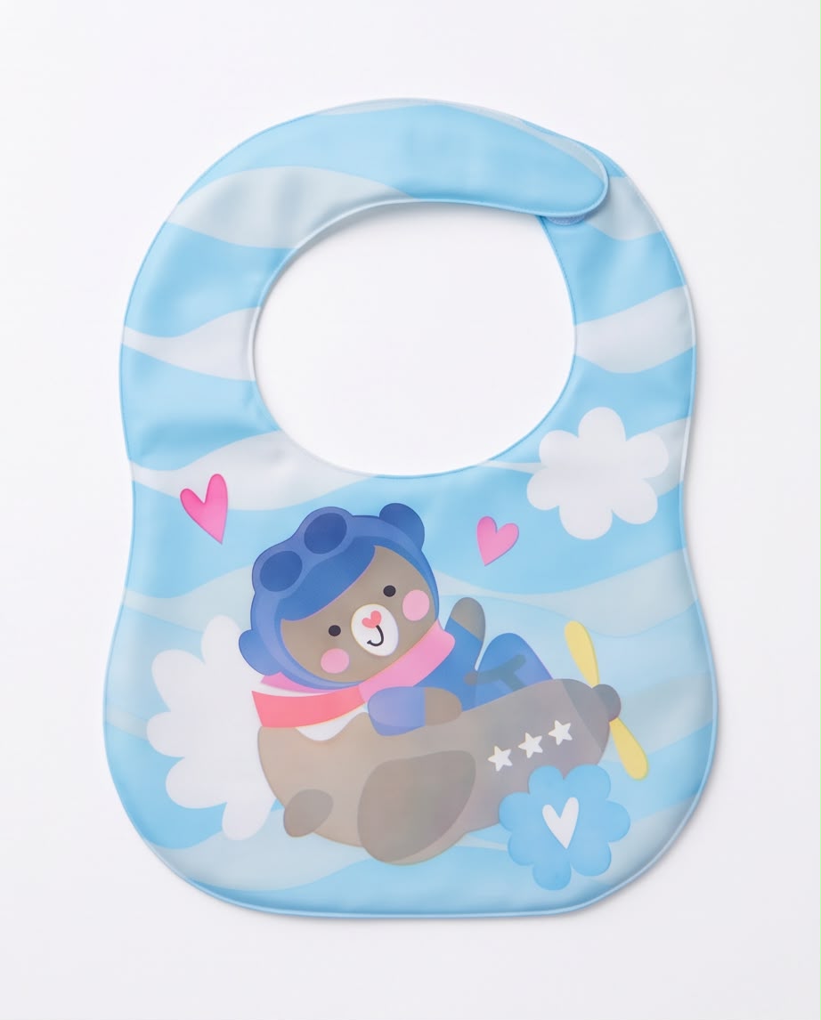 Portable Reusable Baby Bibs – Waterproof Plastic Front, Easy Clean