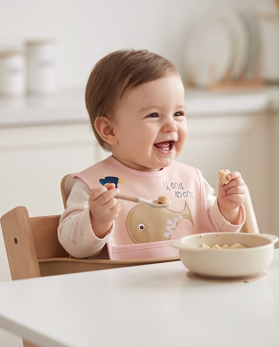 Baby Feeding Apron Bib – Cute Cartoon Design