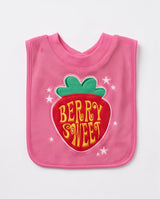Baby Girl Strawberry Print Bib – Soft & Comfortable Feeding Bib