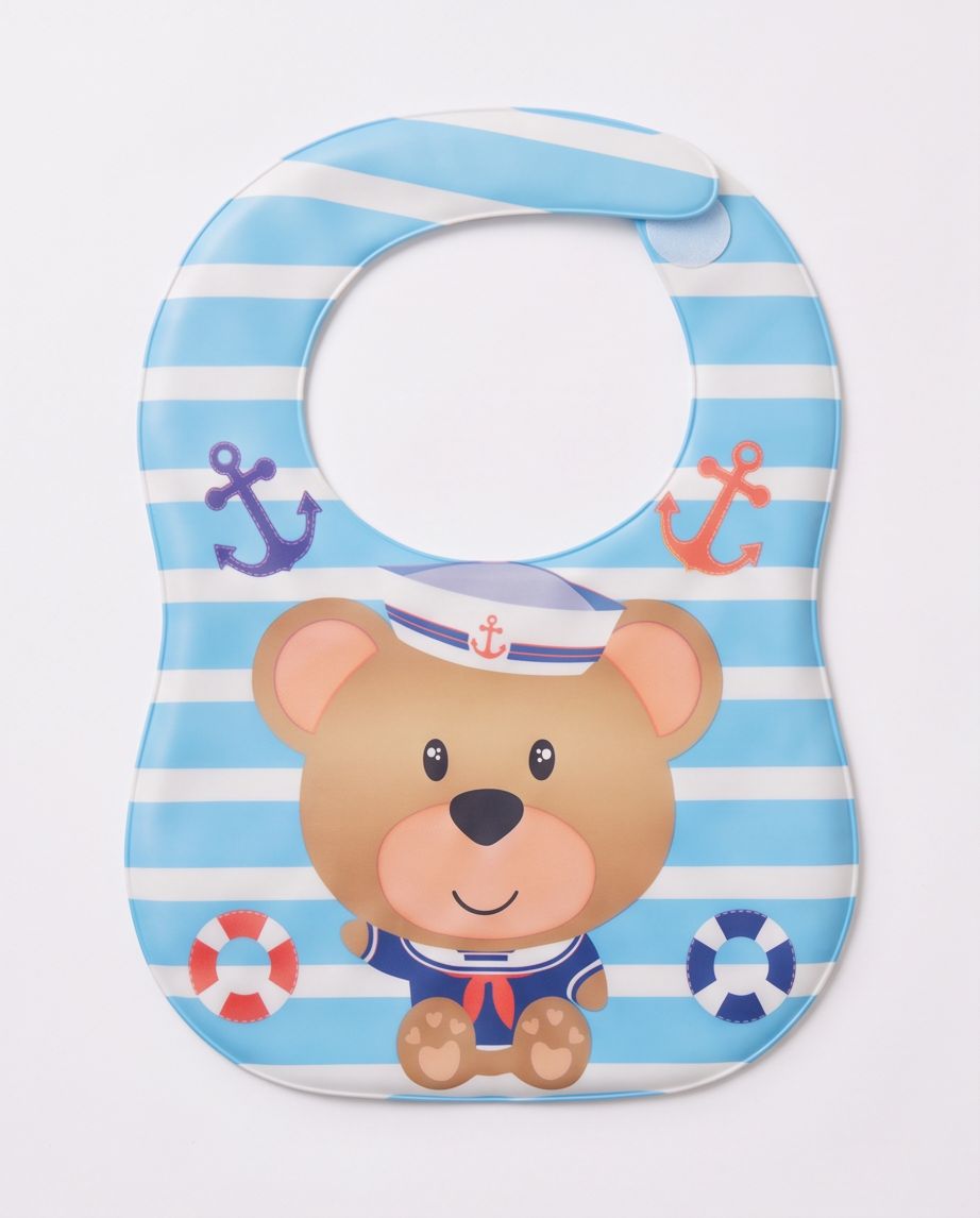 Portable Reusable Baby Bibs – Waterproof Plastic Front, Easy Clean