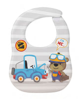 Portable Reusable Baby Bibs – Waterproof Plastic Front, Easy Clean