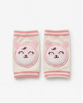 Cute Cat Animal Character Baby Knee Pads – Pink & White Striped Knee Protectors
