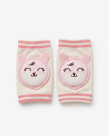 Cute Cat Animal Character Baby Knee Pads – Pink & White Striped Knee Protectors
