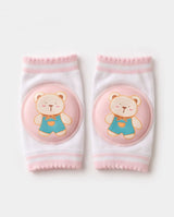 Cute Teddy Bear Animal Character Baby Knee Pads – Striped Knee Protectors