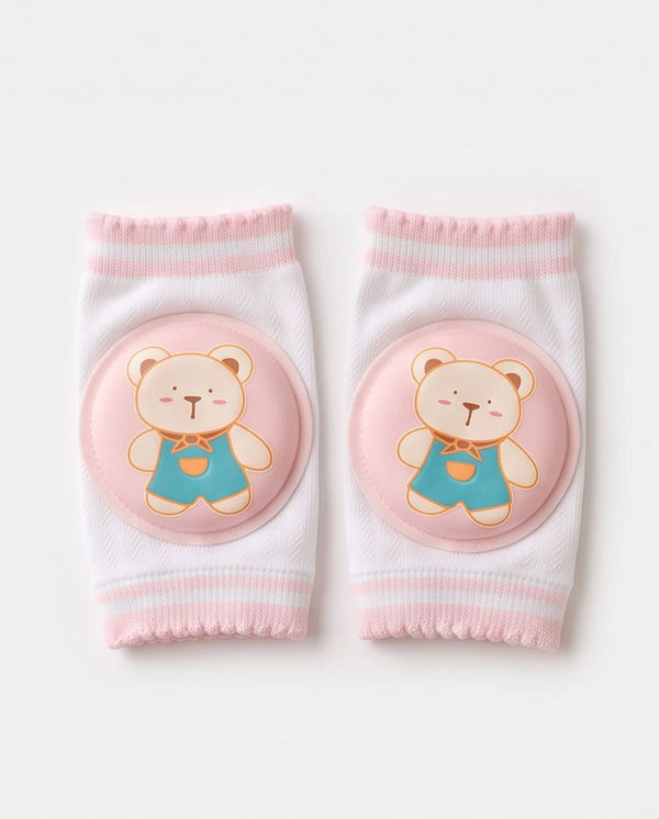 Cute Teddy Bear Animal Character Baby Knee Pads – Striped Knee Protectors