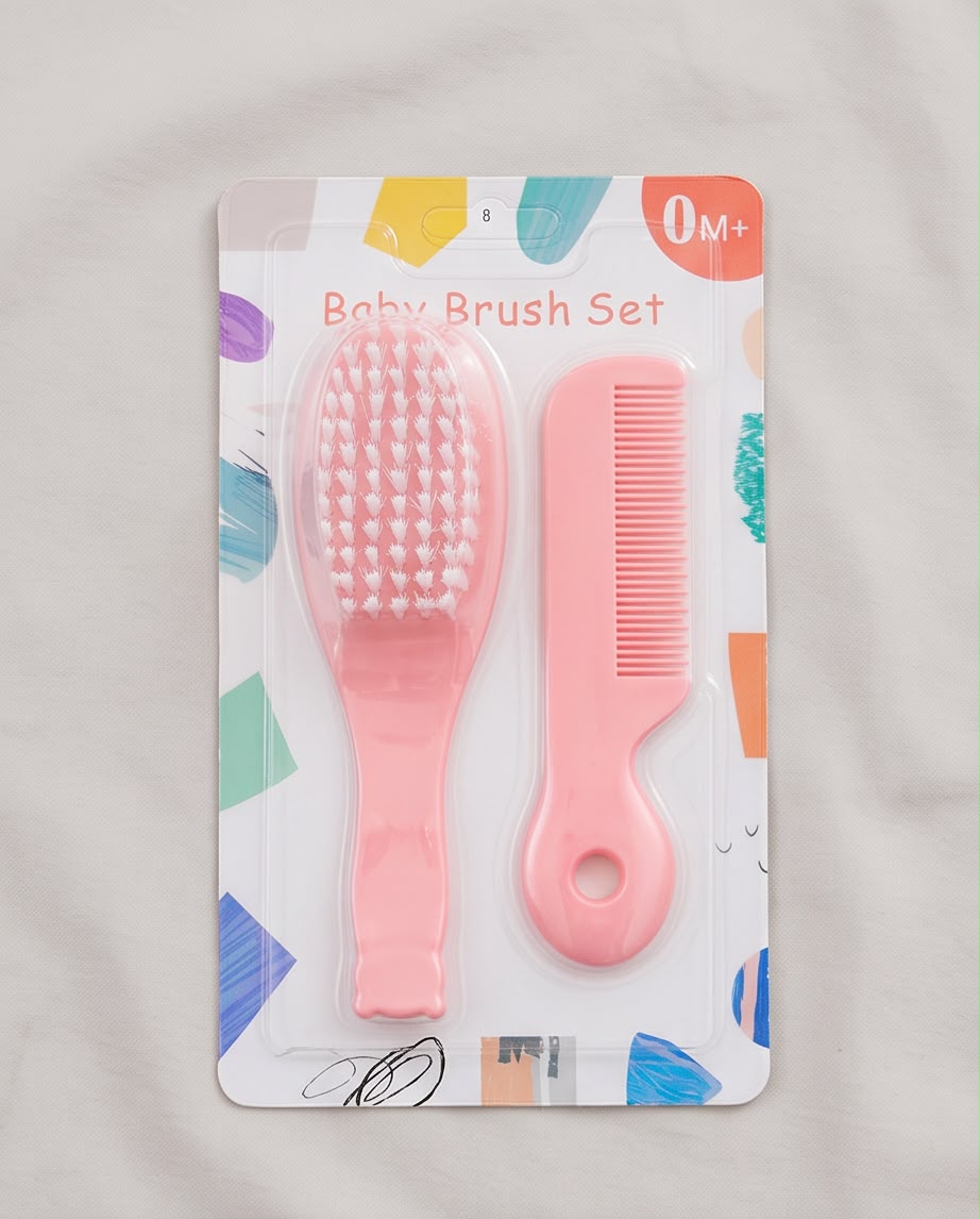 Baby Hair Brush & Comb Set – Soft Bristle Grooming Set for Newborns