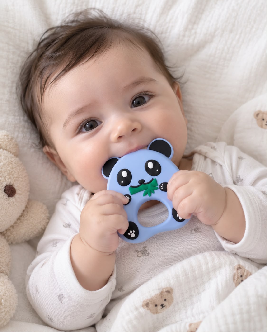 Cute Panda Silicone Baby Teether – Soft Teething Toy for Babies
