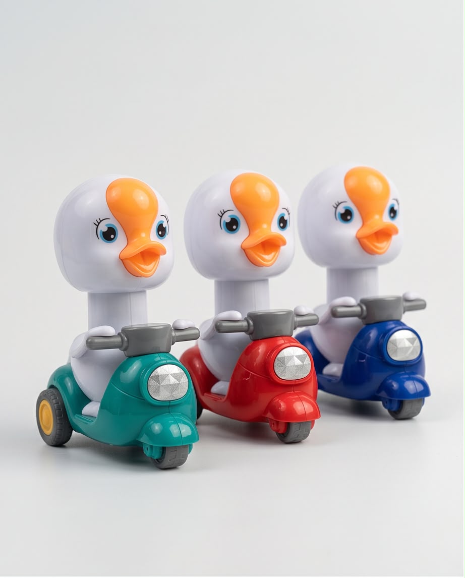 Press & Go Duck Scooter Toy – Cute Push-Down Rolling Toy for Kids