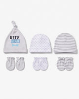 Newborn Baby 6-Piece Cap & Mittens Set