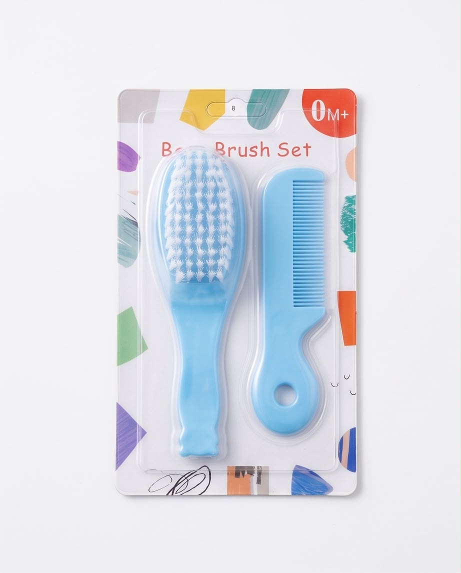 Baby Hair Brush & Comb Set – Soft Bristle Grooming Set for Newborns