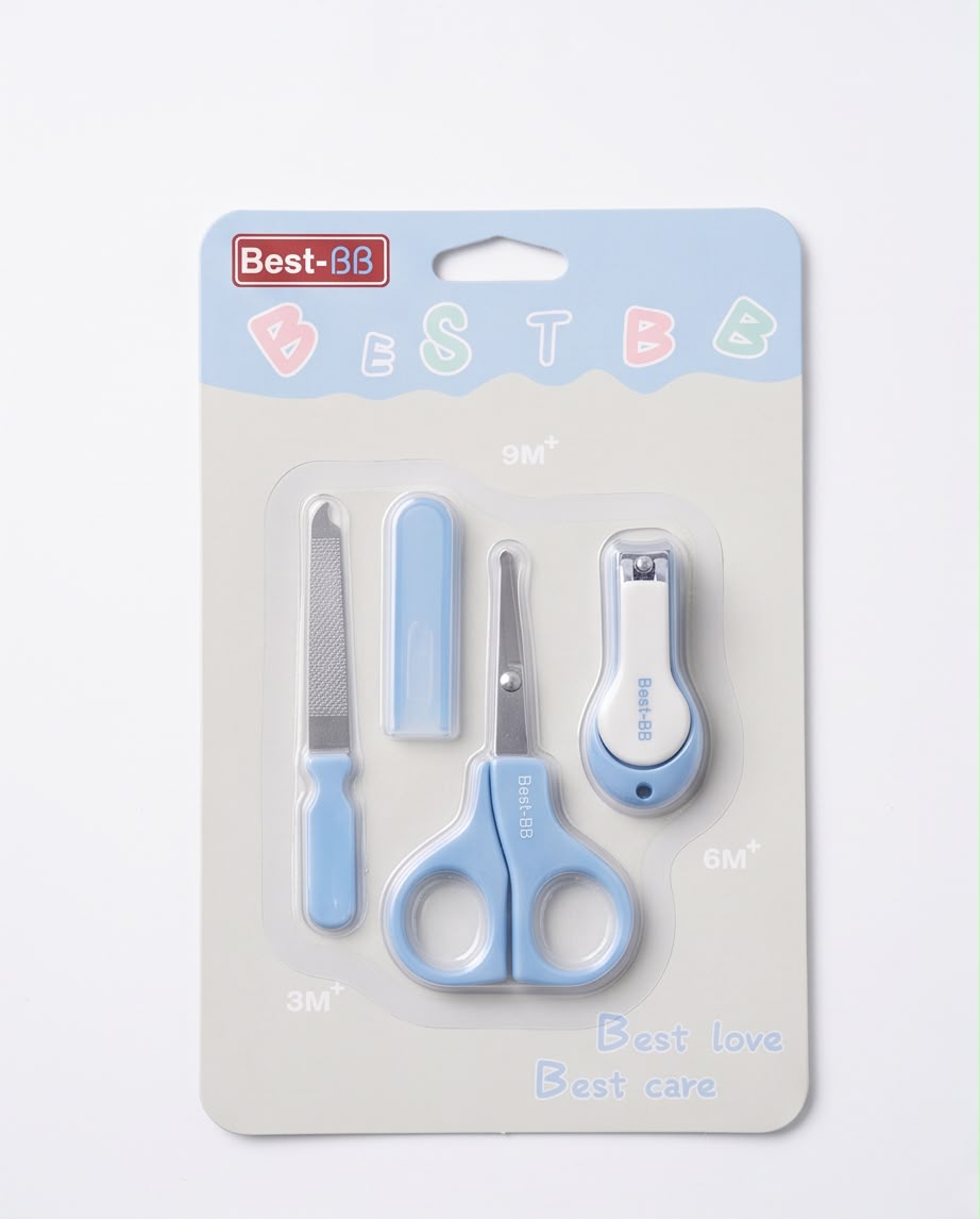 Baby Nail Care Set – 4-Piece Newborn Nail Clipper, Scissors & File Set